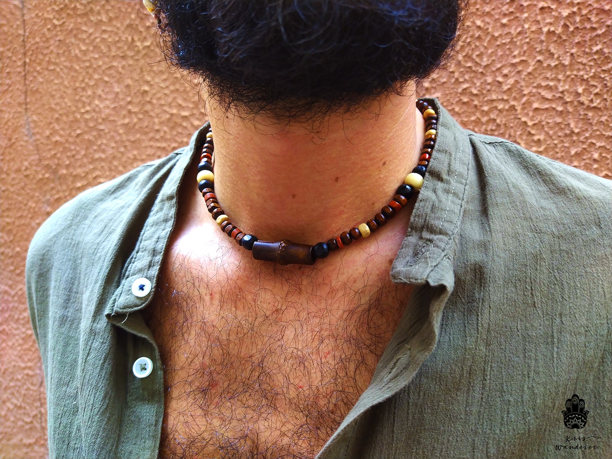 Black Wood Turquoise Beaded Mens Surfer Long Necklace - Dennis – Dana  LeBlanc Designs