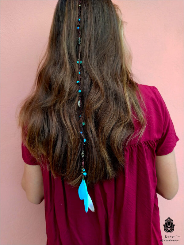 feathers boho hair wrap extension