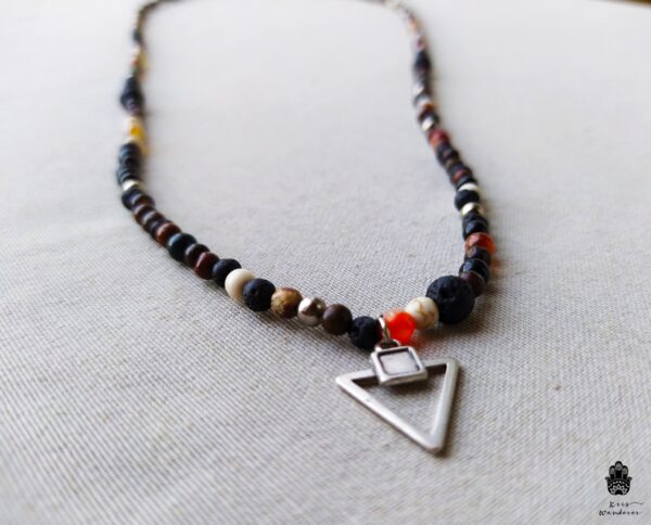 lava stones necklace men handmade boho hippie jewelry wanderjewellery by kriswanderer