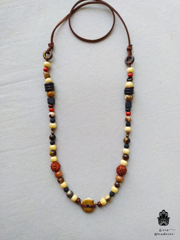 Men S Wood Bead Long Necklace For A Urban Modern Boho Hippie Style