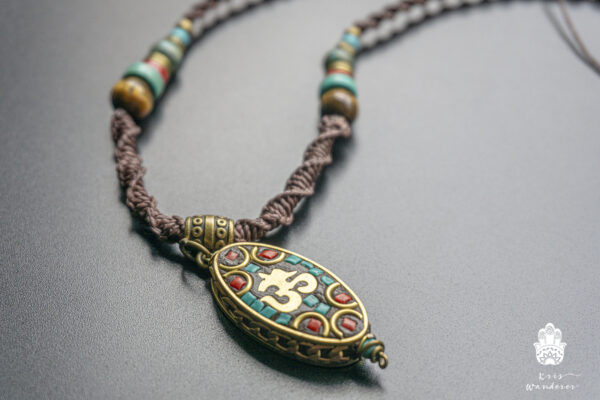 mens ethnic boho indian macrame necklace