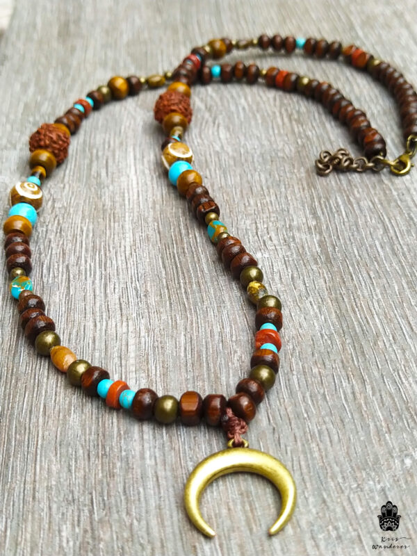 boho moon necklace for men and woman