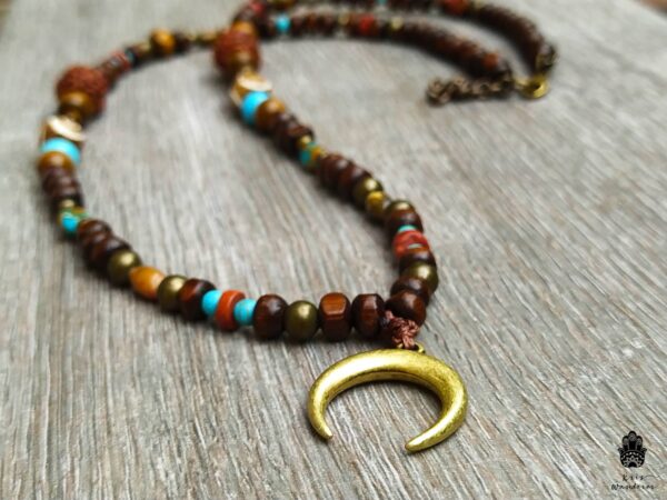 boho moon necklace for men and woman handmade boho hippie jewelry wanderjewellery by kriswanderer
