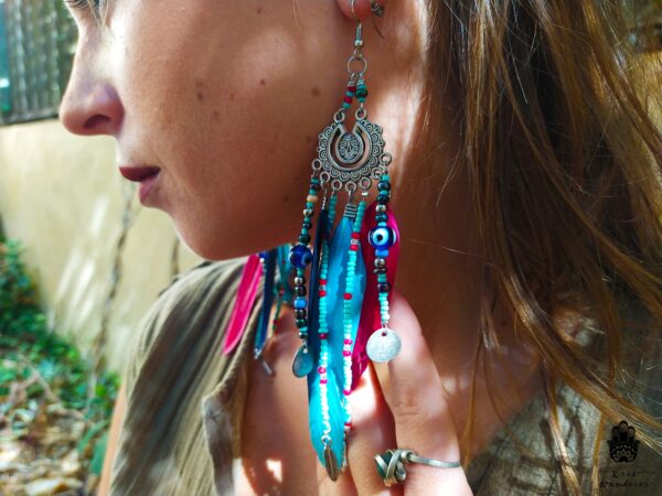 boho feathers earrings