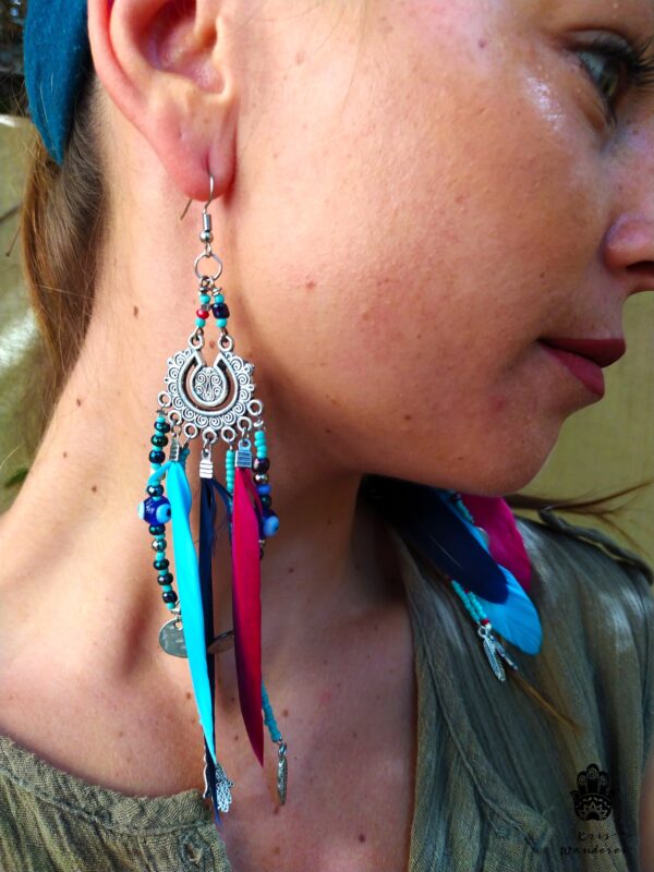 boho feathers earrings