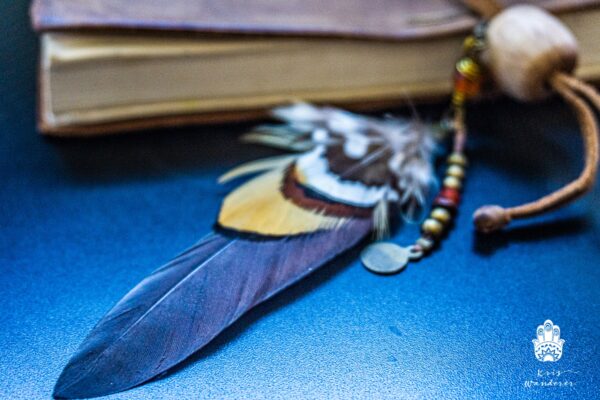 mens pirate real feather earring handmade boho hippie jewelry