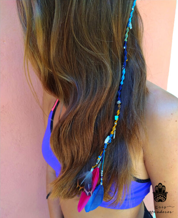 Colorful Feathers Hair Wrap
