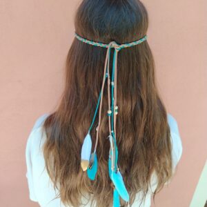 hippie boho feathers headband