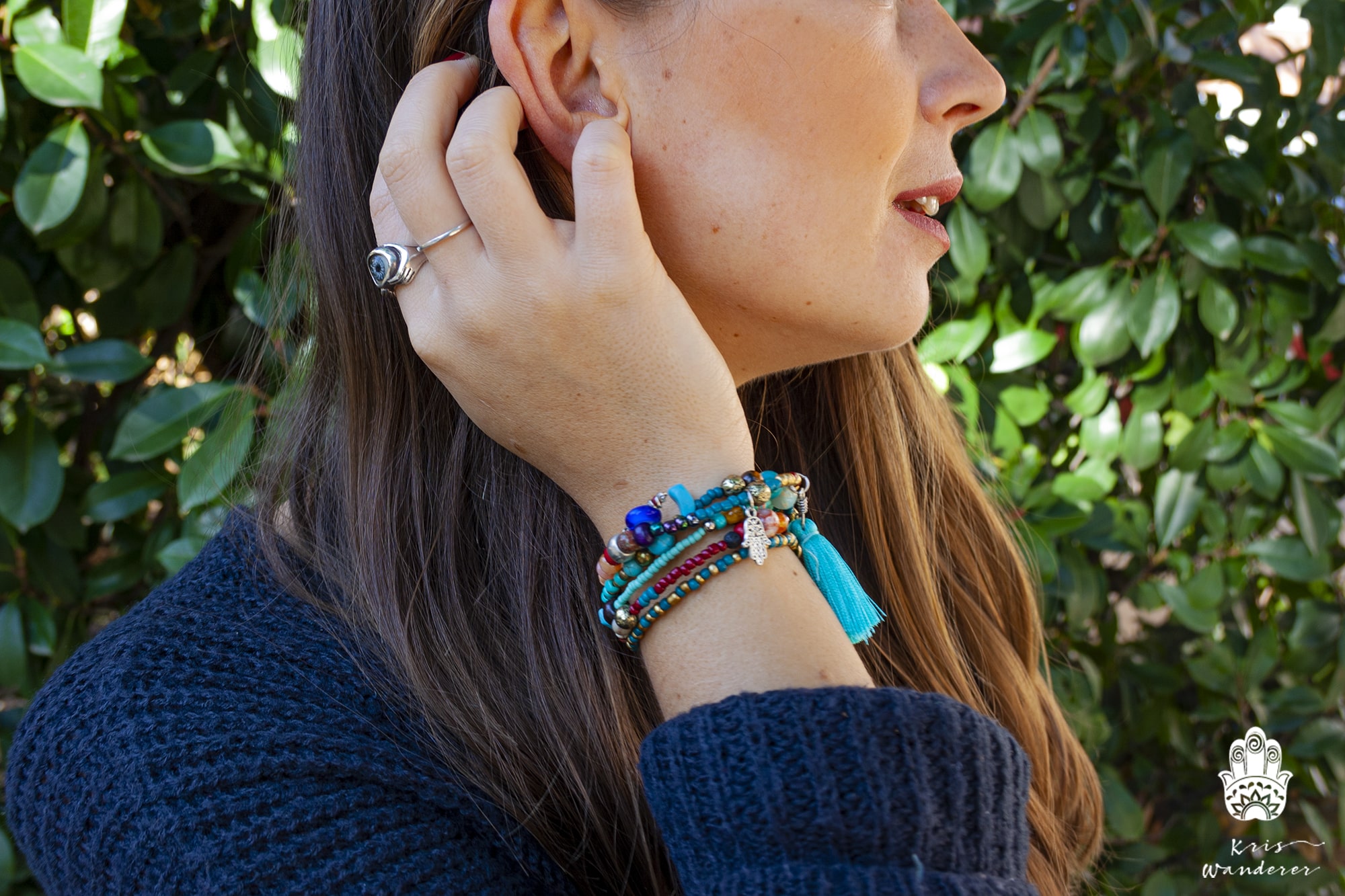 Buy wholesale Bohemian hippie chic bracelet hand-woven in Miyuki Delica  beads - Vermilion, gold and iris quartz