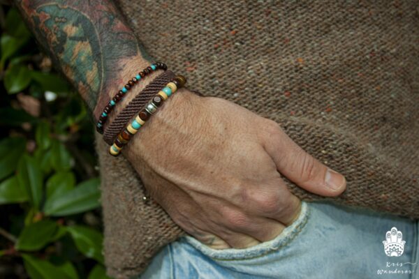 Men's Boho Surfer Bracelet Set | Macrame And Beads Bracelet Handmade boho hippie Jewelry Wanderjewellery by KrisWanderer
