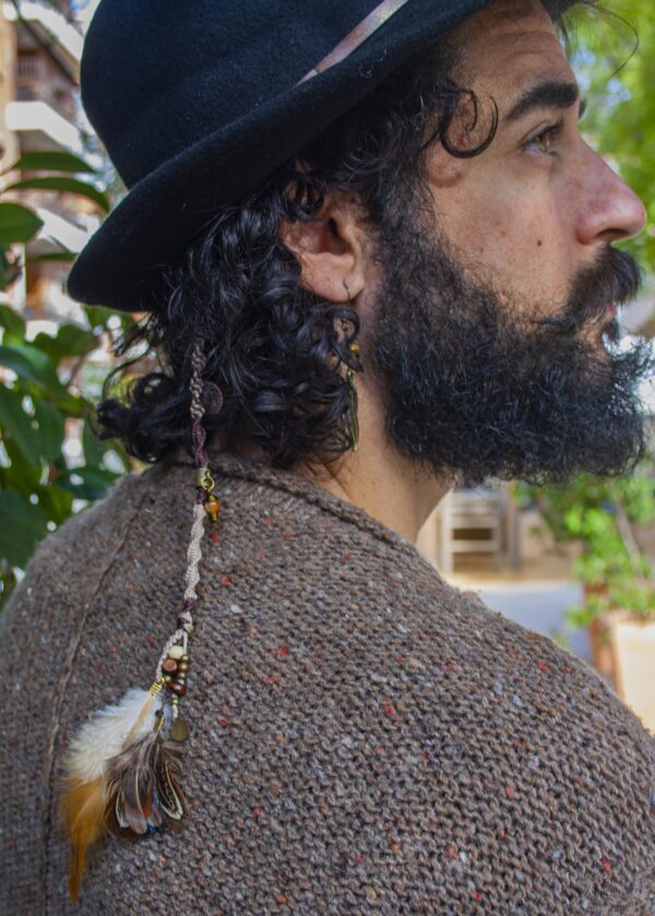 pirate feathers hair clip handmade boho hippie jewelry WanderJewellery KrisWander