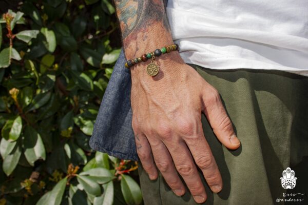Om Charm Bracelet For Men | Gemstone Beaded Bracelet | Yoga Bracelet