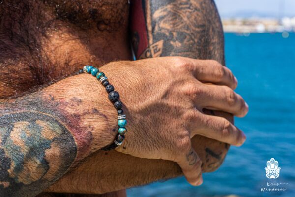 Lava Stone Healing Bracelet For Men - Mens Gemstone Beaded Bracelet WanderJewellery By KrisWanderer