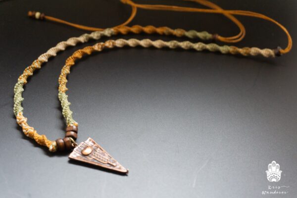 Long Adjustable Macrame Boho Necklace For Men - Colorful Tribal Modern Macrame Rope Hippie Necklace - Mens Ethnic Copper Pendant Necklace - WanderJewellery by KrisWanderer